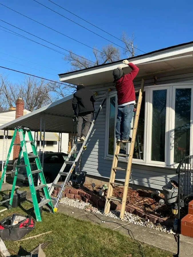 Restoration crew performing exterior repair in Caldwell